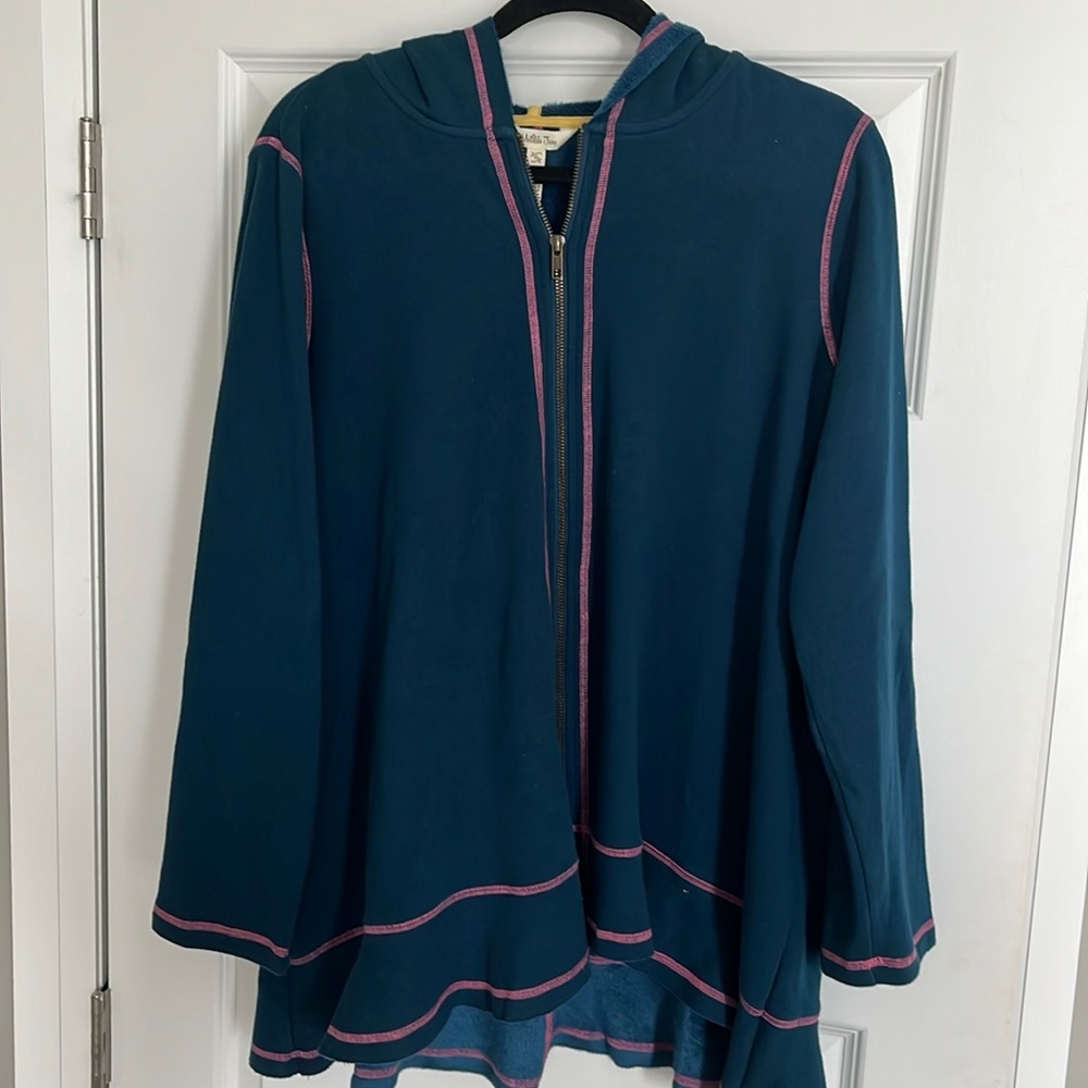 Matilda Jane Be Present Hoodie Jacket Ruffle Hem XL NWOT.